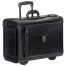 black leather wheeled catalog case