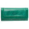 Green Leather Rfid Wallet Women