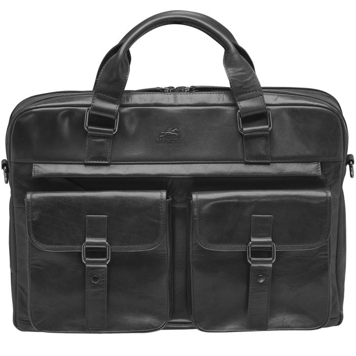 Black Buffalo Briefcase With Dual Compartments For 15 6 Laptop